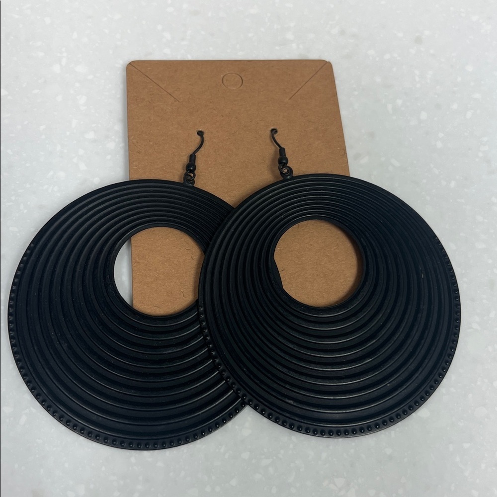 Black Circular Earrings